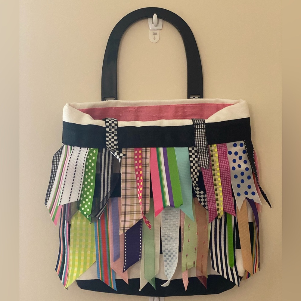 NWOT Colorful Ribbon Tote Bag